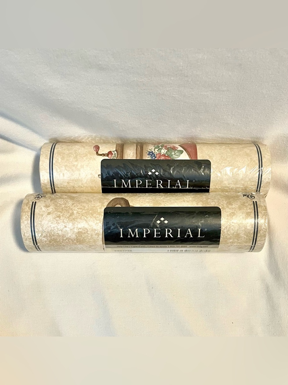 Lot Of 2 - 80s Vintage Imperial Wallpaper Border- #KB6173B - 5 Yards - Prepasted